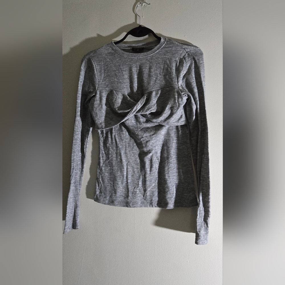 Dynamite Heather Gray Long Sleeve Top